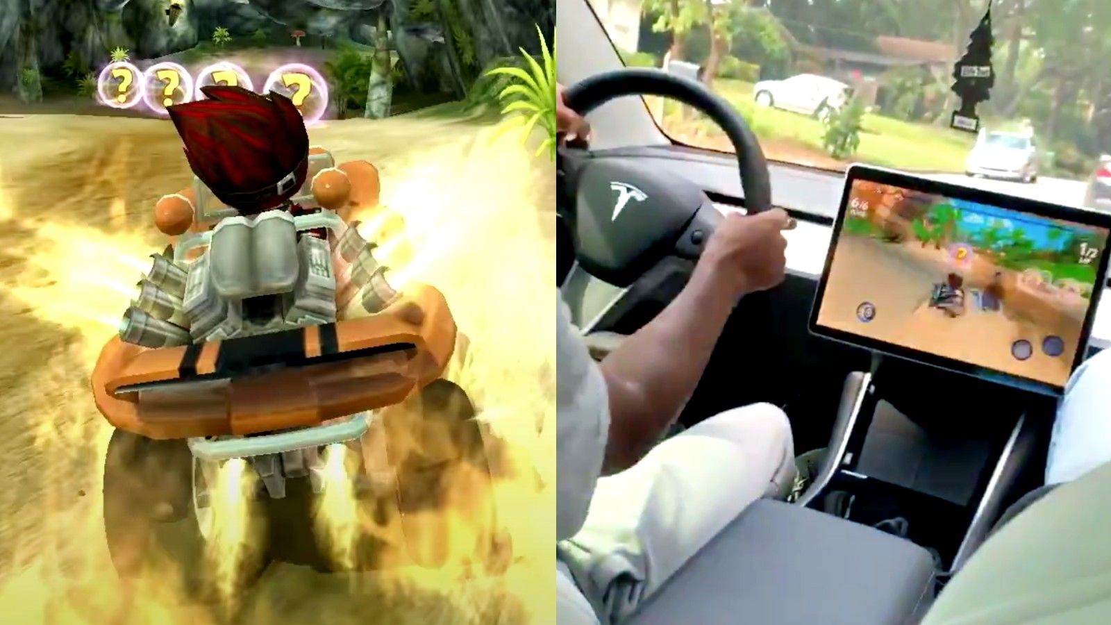 Водій просто проходив гру за кермом Tesla - фото 1