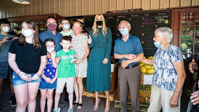 Іванка Трамп підкреслила фігуру смарагдовою сукнею з бантом-краваткою - фото 424319