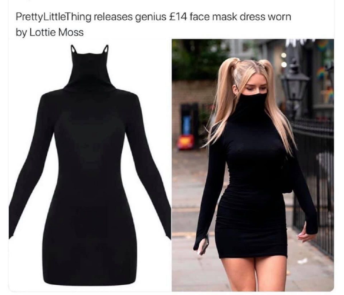 Коронавірусна мода: нова сукня з маскою отримала шквал критики (фото)