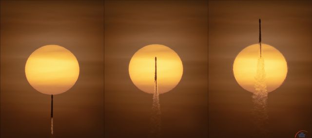 Фотограф зняв політ ракети Falcon на тлі Сонця: вражаючі кадри - фото 429438