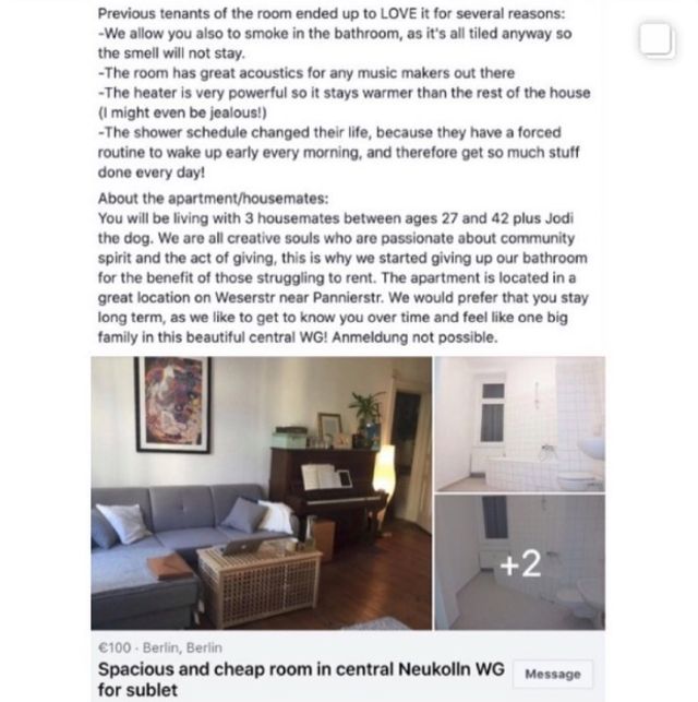 У Берліні пропонують орендувати для житла ванну кімнату - фото 431869