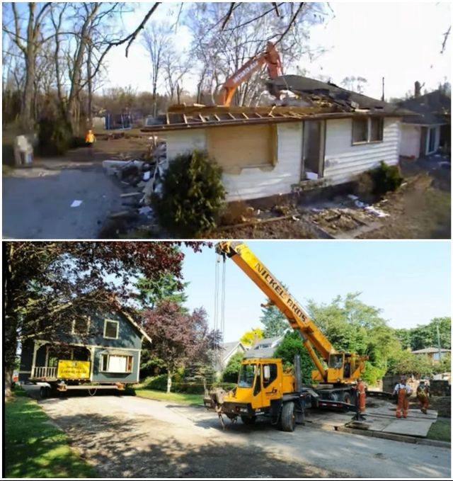 Дивіться, як у Канаді перевозили 100-річний будинок - фото 435007