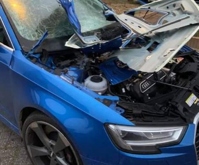 Новеньку Audi RS3 розтрощили потужним феєрверком: епічні фото - фото 436527