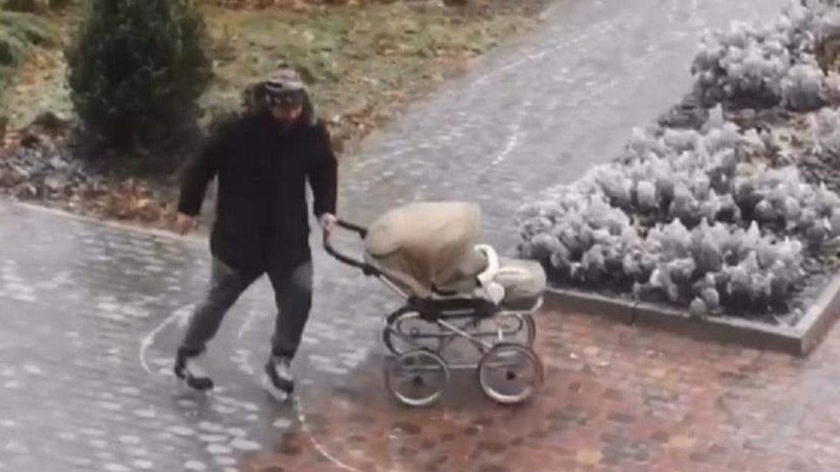 Харківський батько на ковзанах став зіркою соцмереж: веселе відео