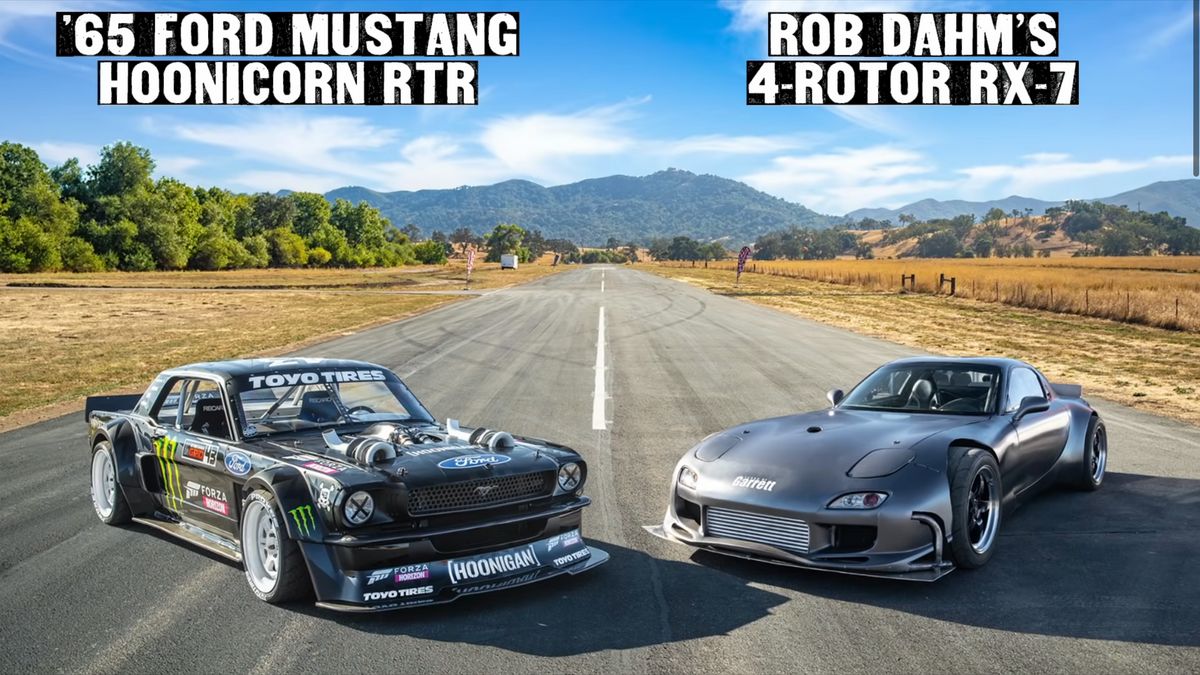 Ford Mustang Кена Блока та Mazda RX-7 зійшлися у гонці - фото 1