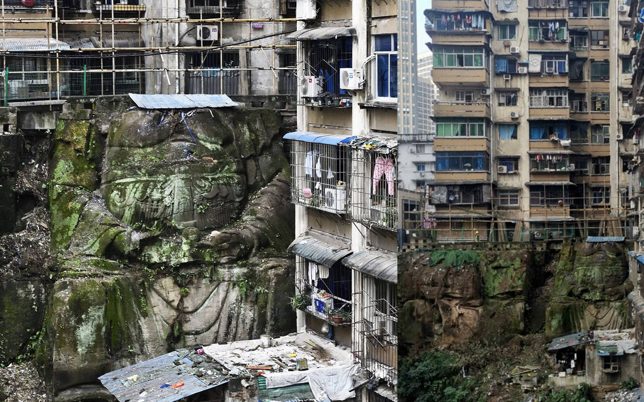 Статуя Будди залишилася після руйнування храму - фото 1