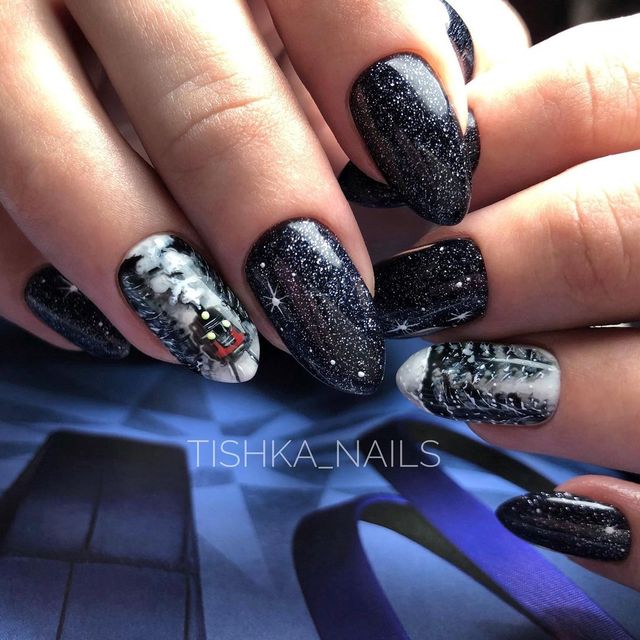 Манікюр на Новий рік 2021: 50 красивих ідей нігтів у фото - фото 439378