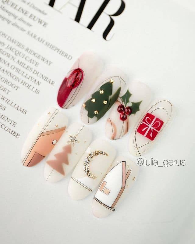 Манікюр на Новий рік 2021: 50 красивих ідей нігтів у фото - фото 439463