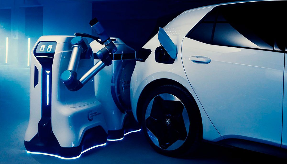 Volkswagen показала, як працює її робот, що заправляє електрокари: відео