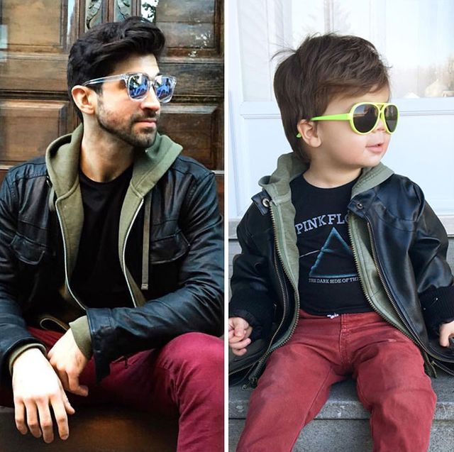 Маленький племінник відтворює фото дядька-моделі: кумедні кадри - фото 442425