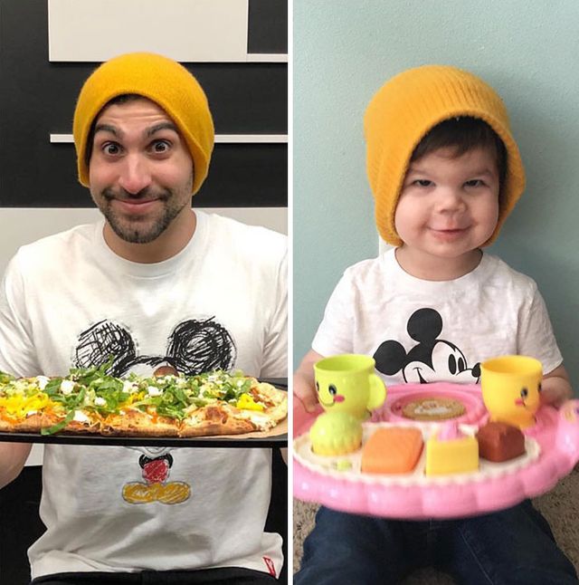 Маленький племінник відтворює фото дядька-моделі: кумедні кадри - фото 442429