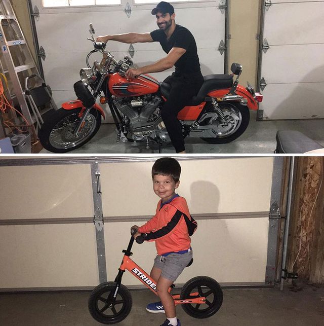 Маленький племінник відтворює фото дядька-моделі: кумедні кадри - фото 442431