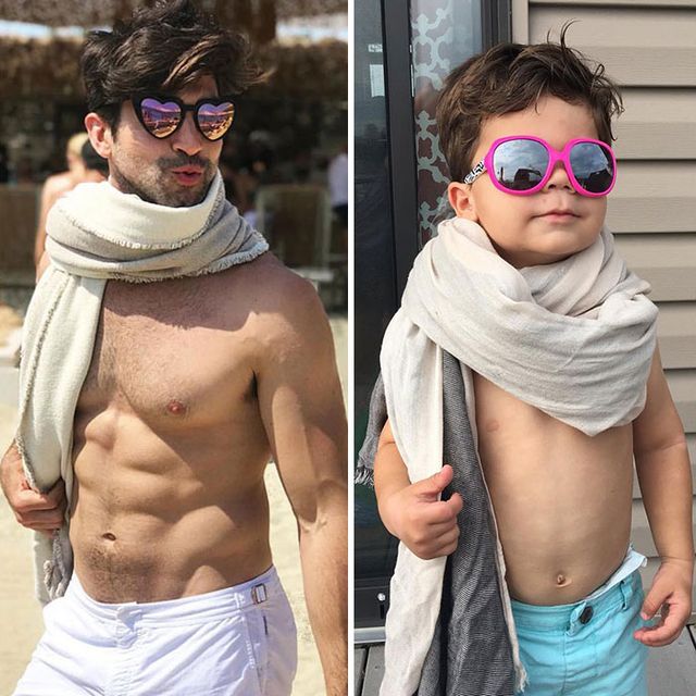 Маленький племінник відтворює фото дядька-моделі: кумедні кадри - фото 442432