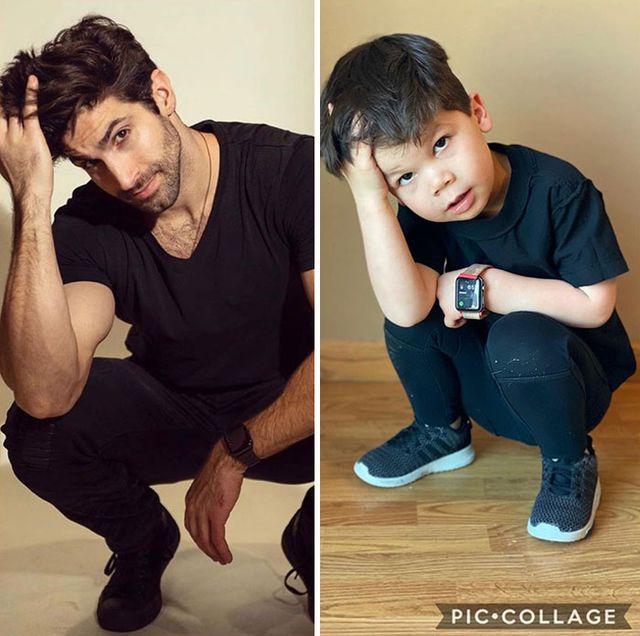 Маленький племінник відтворює фото дядька-моделі: кумедні кадри - фото 442434