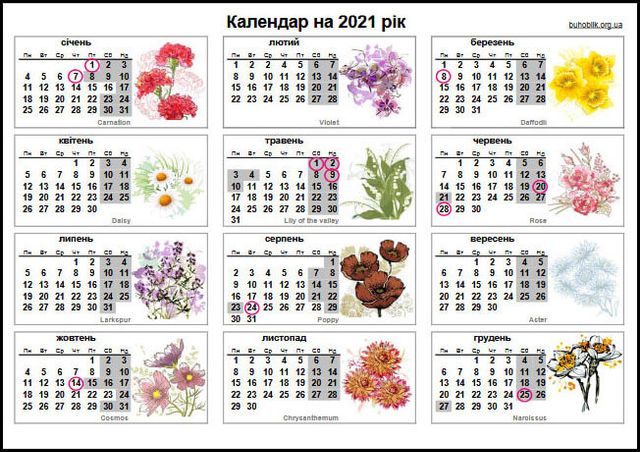 Вихідні дні 2021 рік в Україні: календар державних свят на рік - фото 443275
