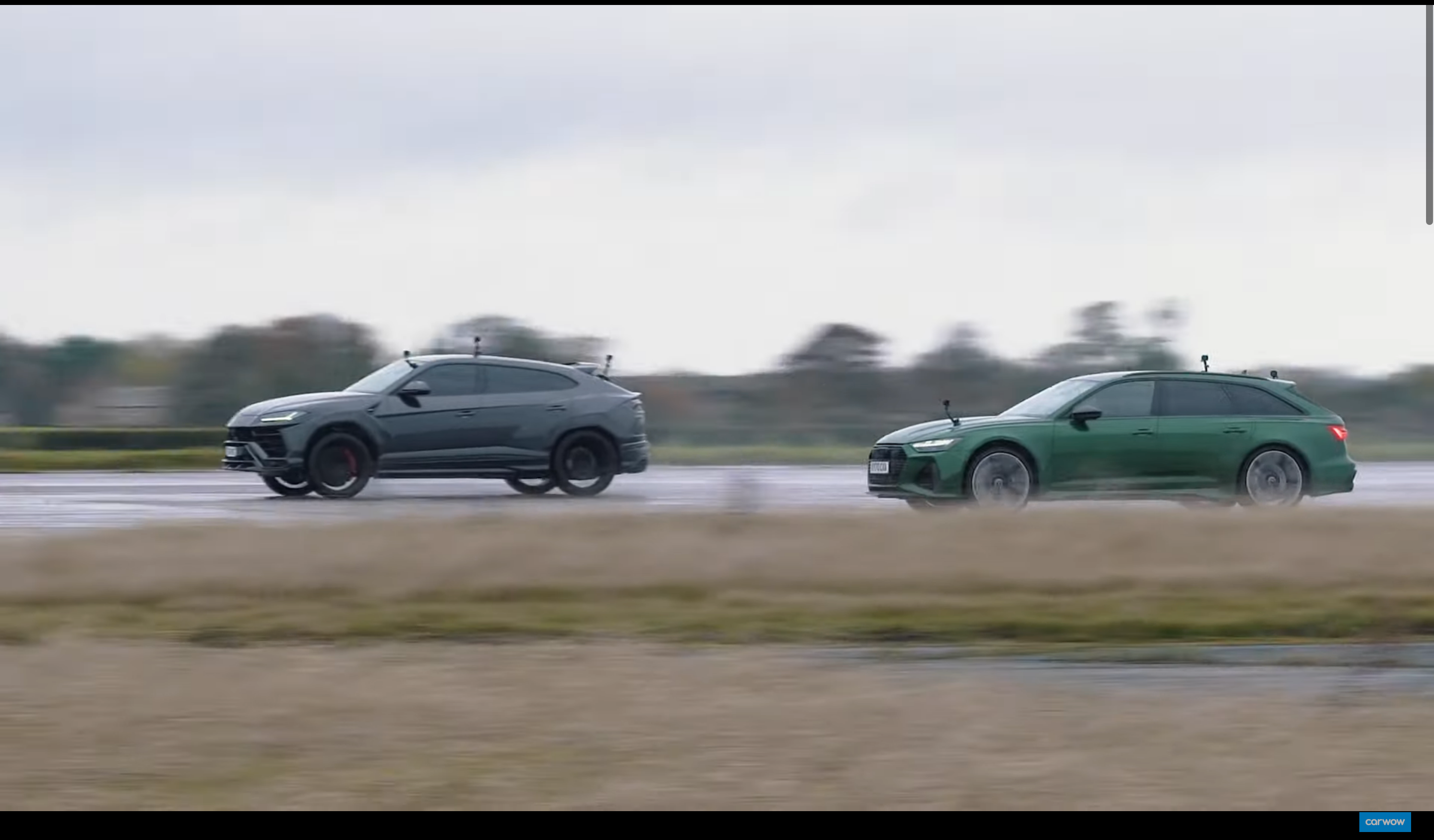 Audi та Lamborghini порівняли у гонці на мокрій трасі - фото 1