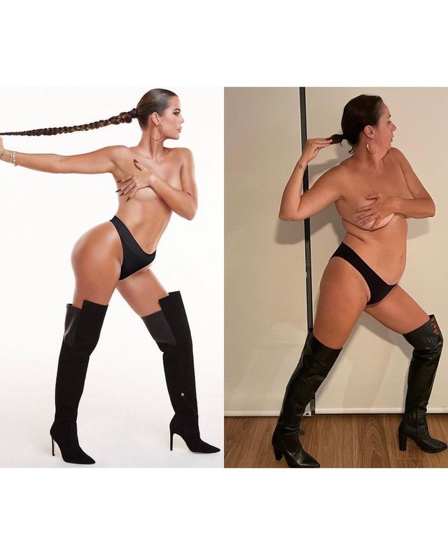 Моделі vs звичайна жінка: комедіантка відтворює ефектні фото зірок (18+) - фото 443726