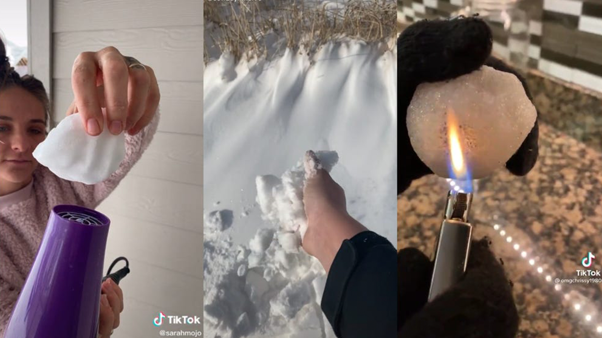 У США випав сніг, який не тане: люди гріють його феном і підпалюють