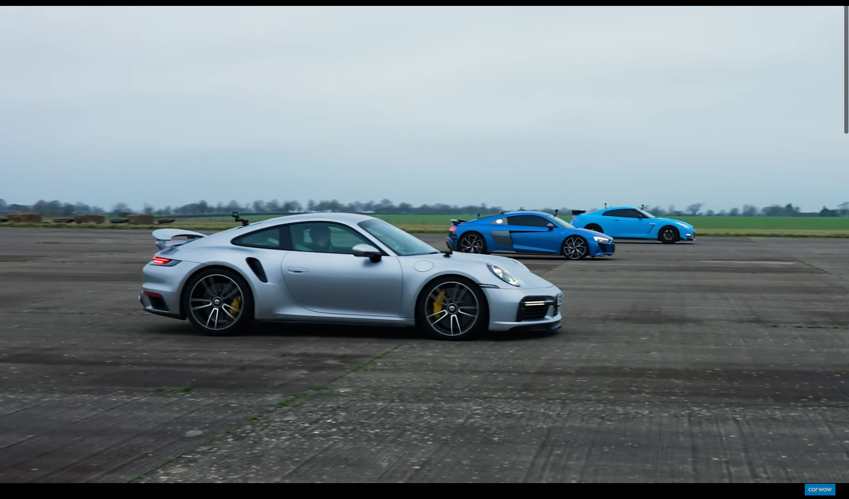 Nissan GT-R Nismo, Audi R8 і Porsche 911 Turbo S зійшлися у дрег-гонці: відео