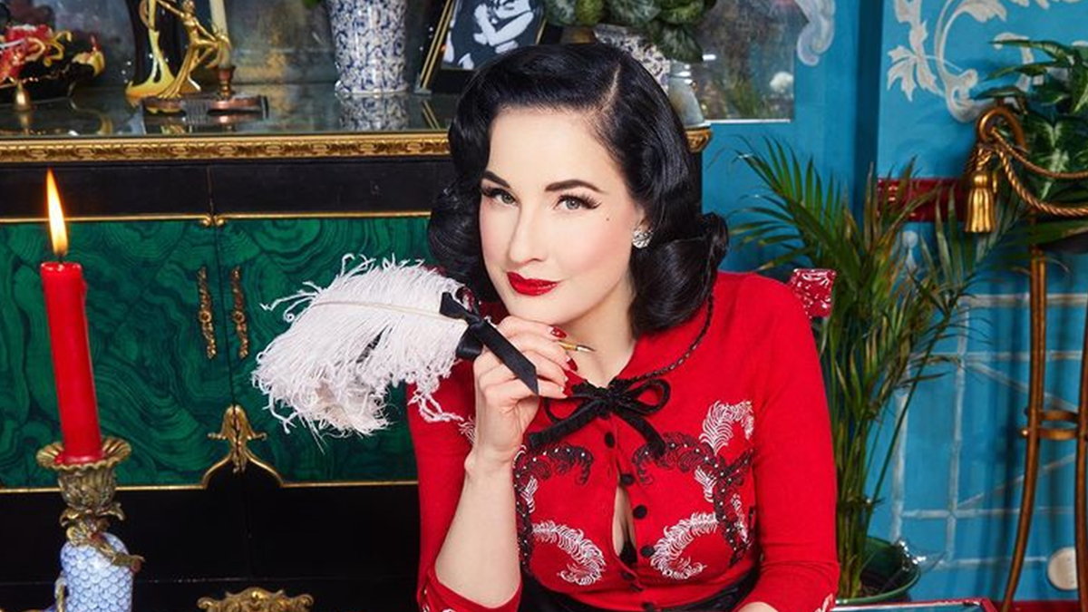 Розкішна Діта фон Тіз засвітила груди у прозорій білизні: еротичне фото