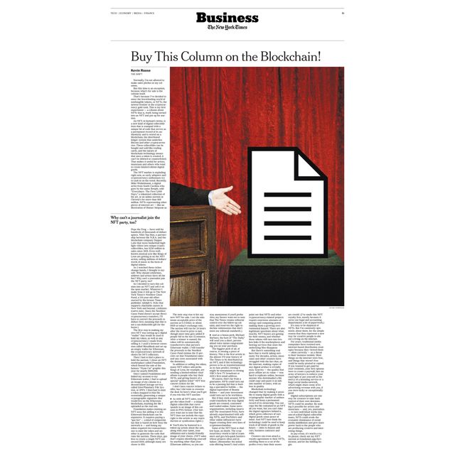 The New York Times продала на аукціоні колонку у вигляді NFT за пів мільйона доларів - фото 453111