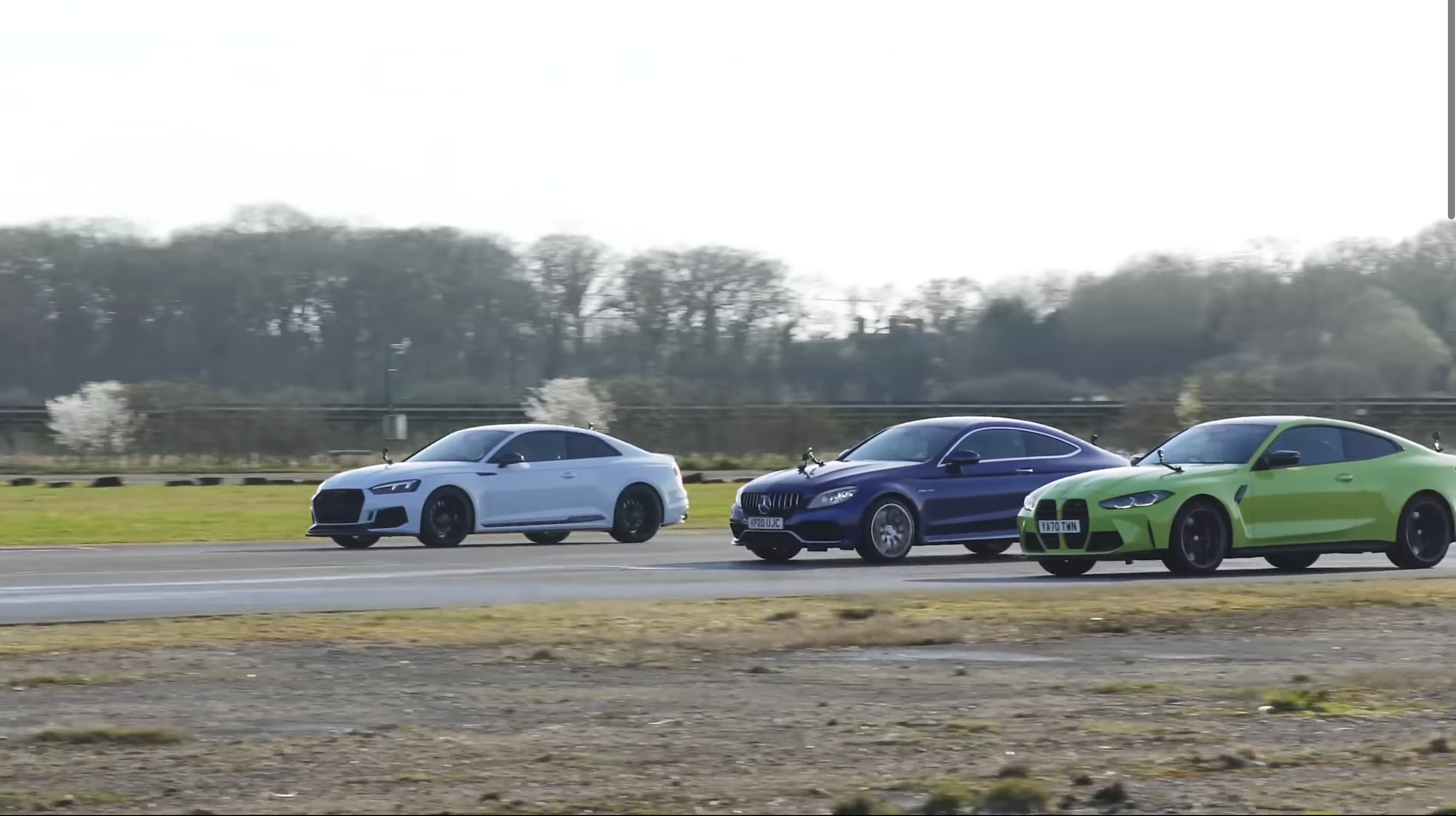 Дивіться круту дрег-гонку BMW M4 проти Mercedes-AMG C 63 S та Audi RS 5: відео