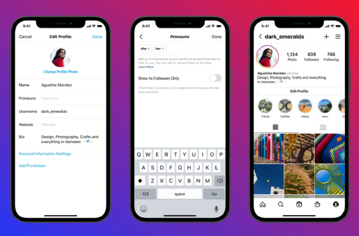 Instagram дозволить користувачам вказувати у профілі займенники для звернення до себе