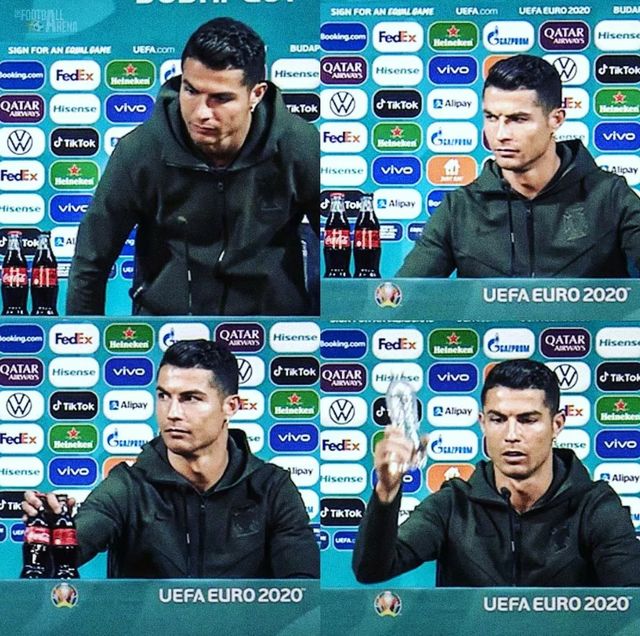 Роналду роздратувала кока-кола на пресконференції: поведінка футболіста розсмішила мережу - фото 463408