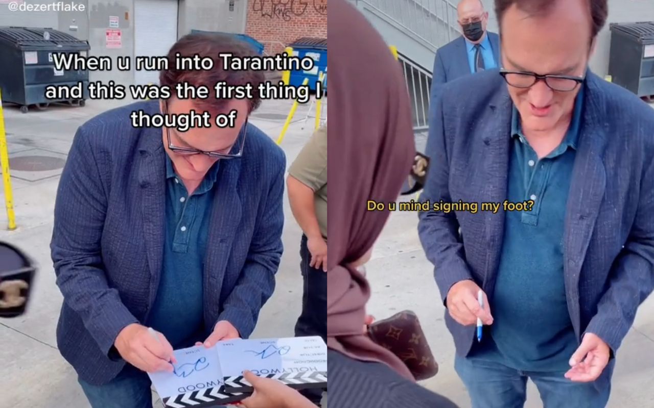 Квентін Тарантіно підписався на нозі фанатки - фото 1