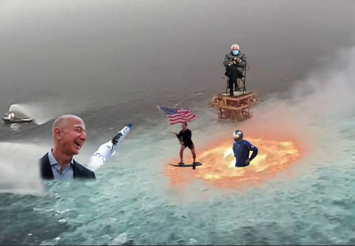 Марк Цукерберг покатається на серфі з американським прапором і знову став мемом