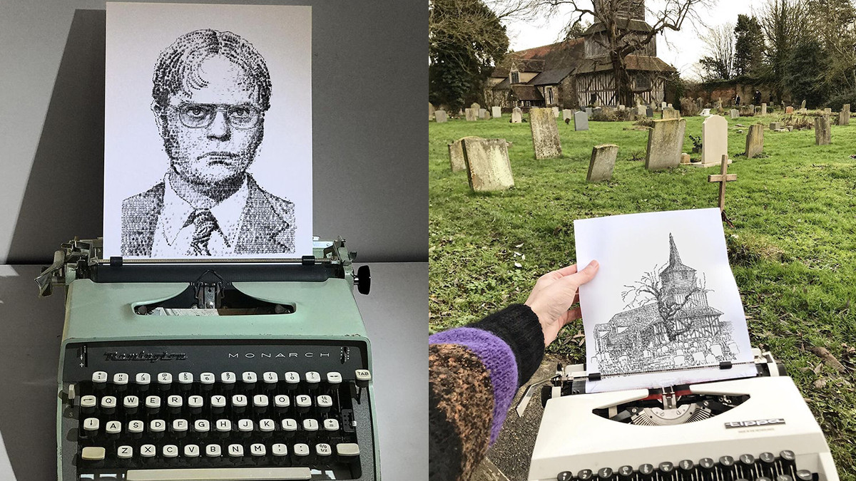 Британець малює неймовірні картини на старій друкарській машинці: вражаюча фотодобірка - фото 1