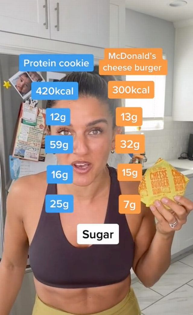 Протеїнове печиво проти бургерів з McDonald's: тренерка здивувала порівнянням - фото 484109