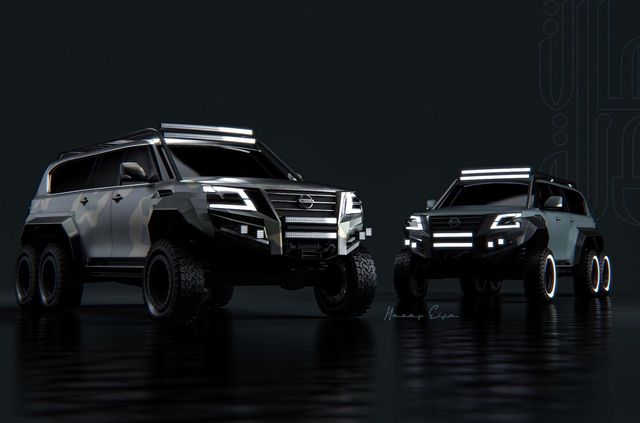 Рендери Nissan Patrol 6x6 від дизайнера з ОАЕ з'явилися у мережі - фото 487858