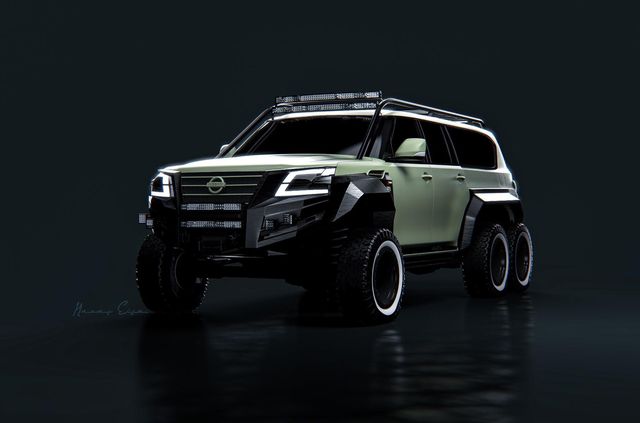 Рендери Nissan Patrol 6x6 від дизайнера з ОАЕ з'явилися у мережі - фото 487860
