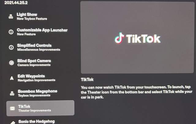 У мультимедіа Tesla з'явилося різдвяне оновлення з підтримкою TikTok - фото 489494