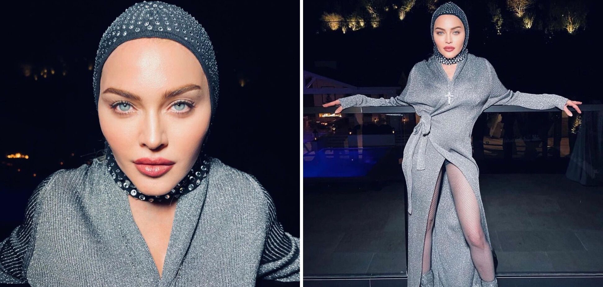 Мадонна зустріла Новий рік у кристалічній балаклаві від українського дизайнера