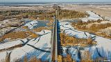 Фотограф показав крижане озеро на Чернігівщині з висоти пташиного польоту: видовищні кадри