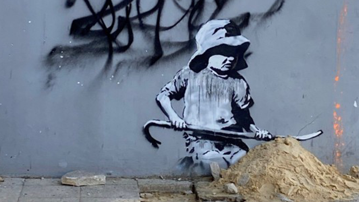 Малюнок вуличного художника Бенксі продали разом зі стіною