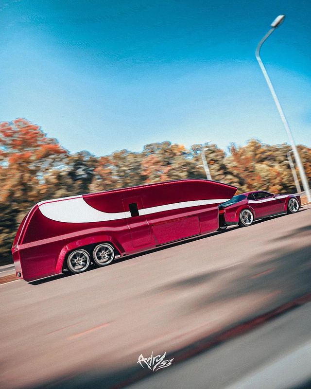 Амбітний проєкт: кемпер виконали у тому ж стилі, що й Dodge Challenger - фото 495535