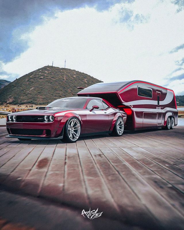 Амбітний проєкт: кемпер виконали у тому ж стилі, що й Dodge Challenger - фото 495536