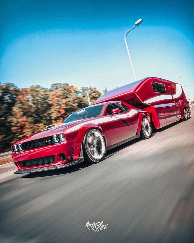 Амбітний проєкт: кемпер виконали у тому ж стилі, що й Dodge Challenger - фото 495539