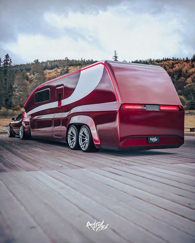 Амбітний проєкт: кемпер виконали у тому ж стилі, що й Dodge Challenger - фото 495541