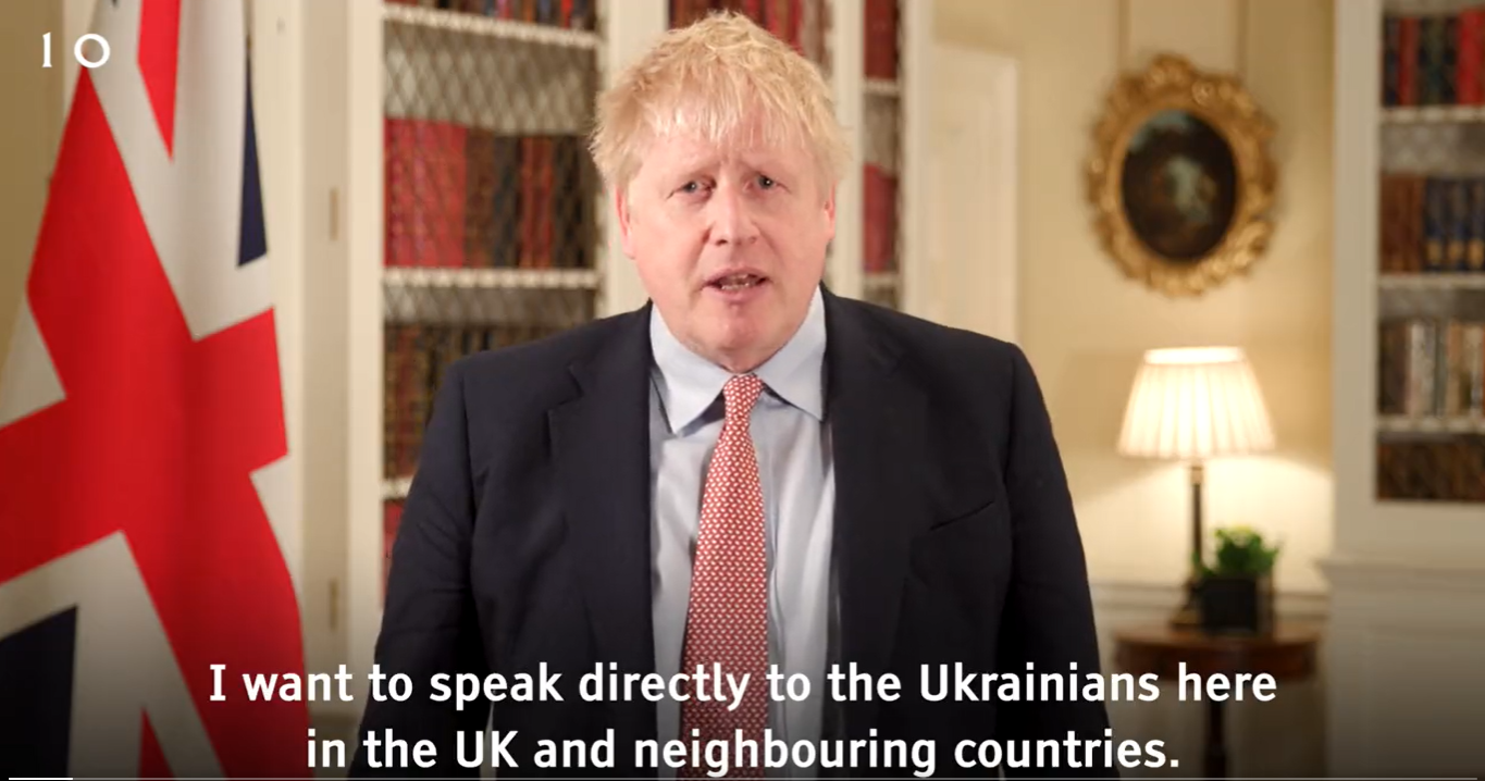 Прем'єр Великобританії заговорив українською у новому зверненні – відео