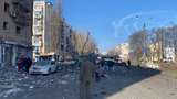 Момент падіння збитої ракети посеред Києва потрапив на камеру відеоспостереження