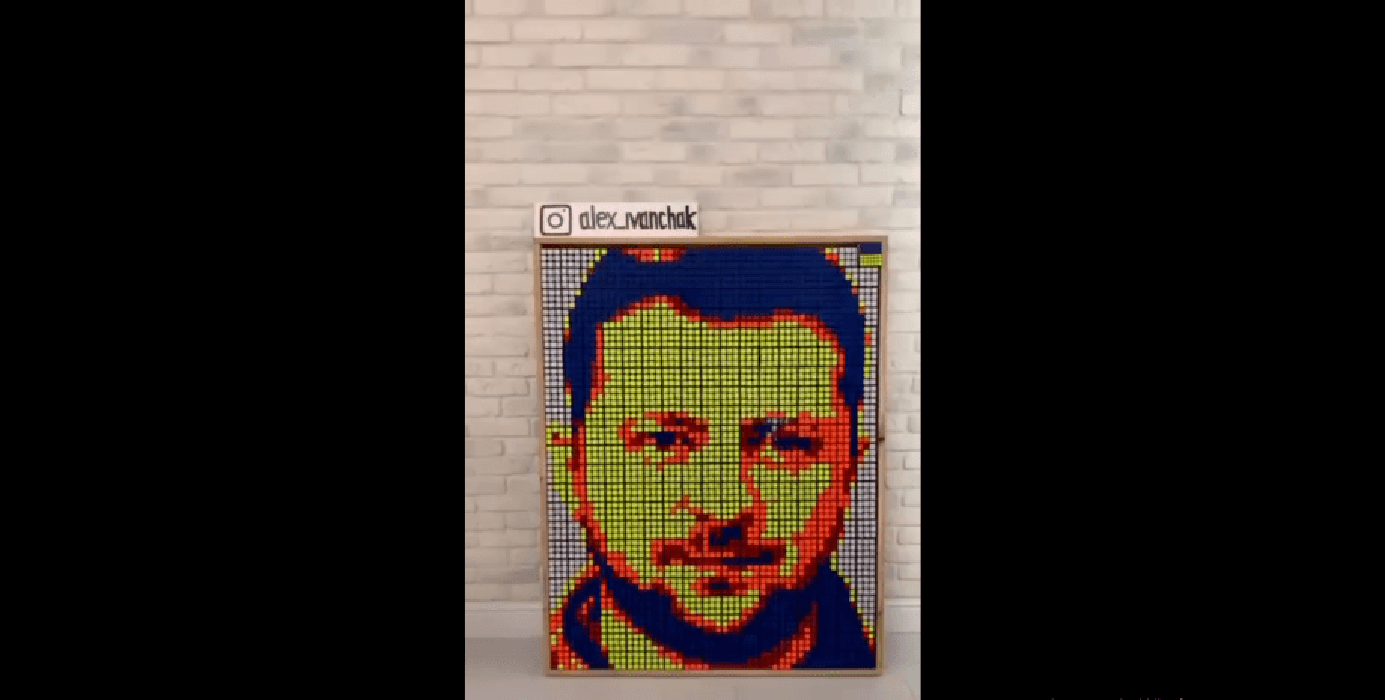 Українець зібрав портрет Зеленського з кубиків Рубіка: видовищне відео