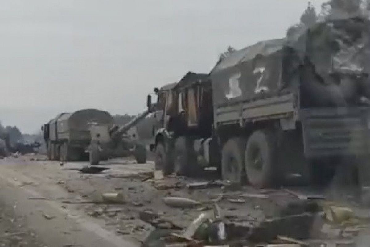 У ЗСУ показали на відео знищену колону російського десанту