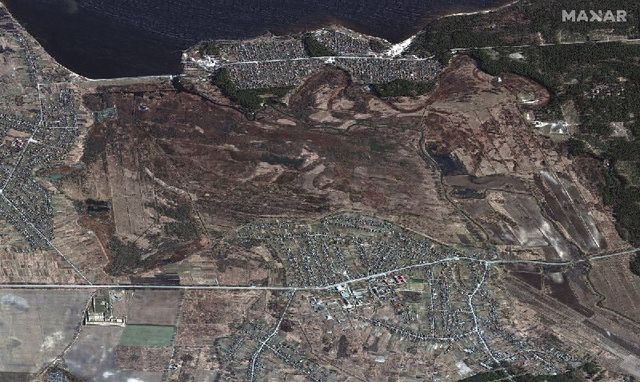 Масштаби затоплення Київщини через пошкоджену дамбу показали на супутникових фото - фото 501560