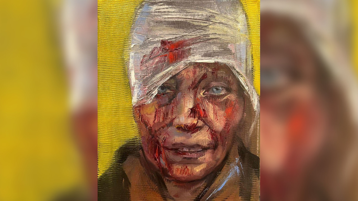 Художниця намалювала портрет постраждалої у Чугуєві жінки - фото 1