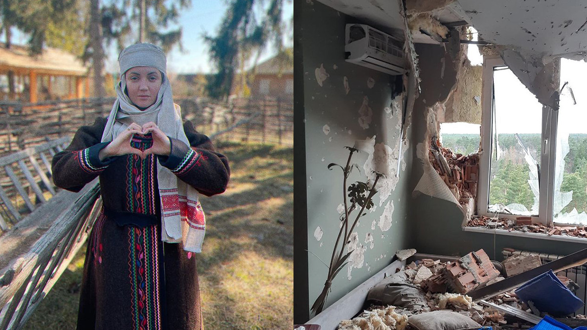 "Немає квартири": Оля Цибульська показала на відео зруйноване помешкання батьків в Ірпені