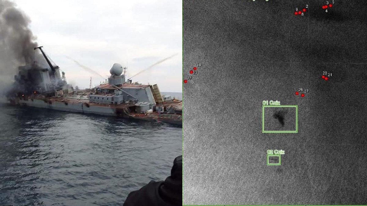 Силует крейсера "Москва" на дні Чорного моря показали на супутникових фото - фото 1